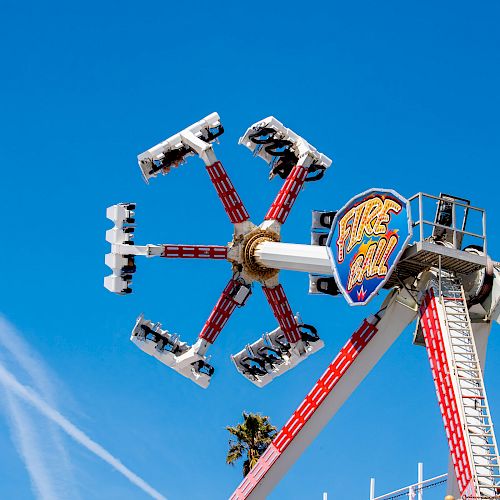 The image shows an amusement park ride called 